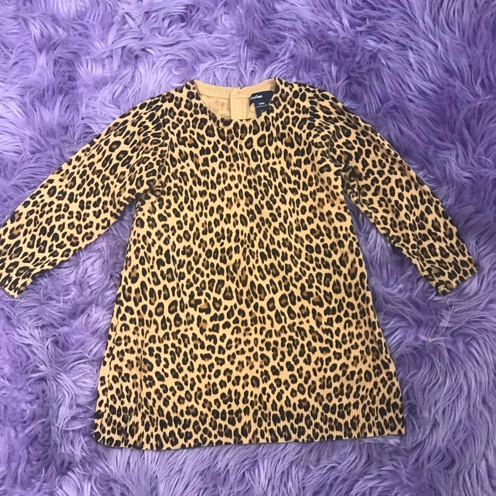 Leopard print sweater dress